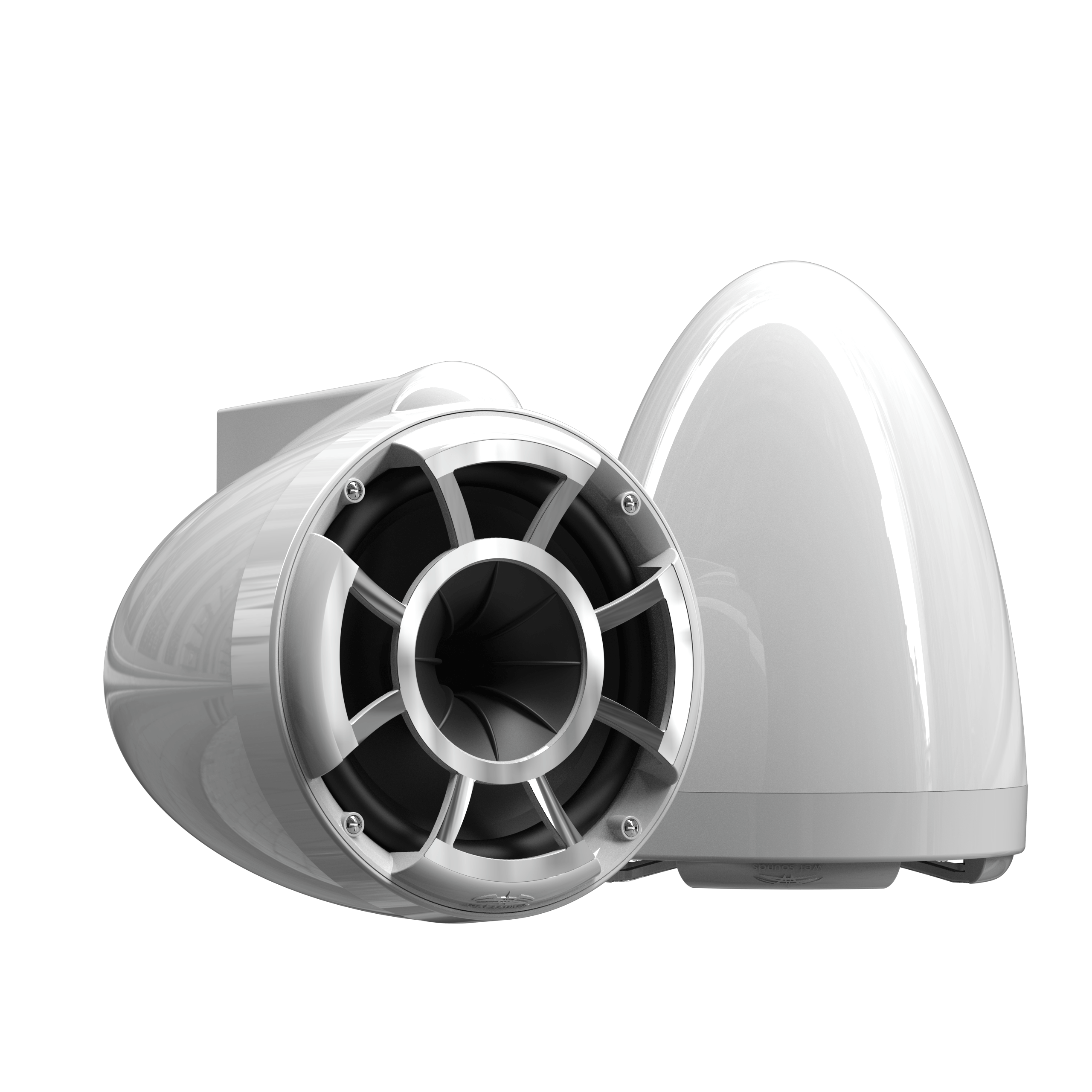 REV 8 White HLCD Tower Speakers w/ Swivel Base Mount (Pair) - Image 2